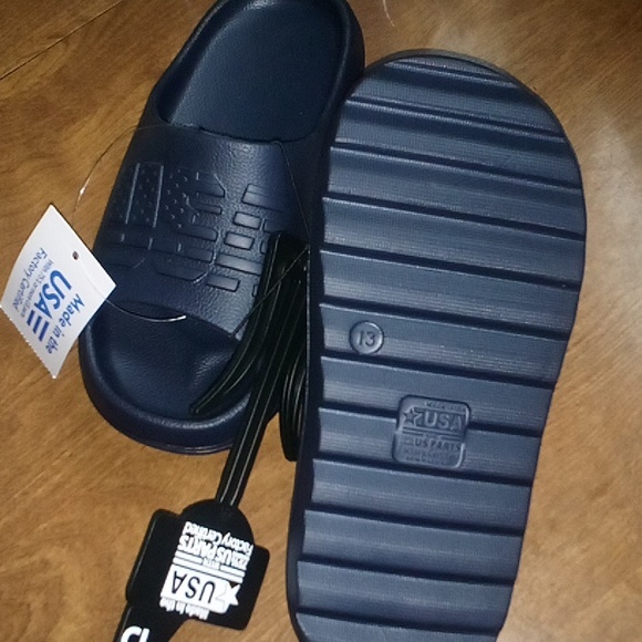 PRICE DROP Kids USA blue slides sandals size 13 - Picture 4 of 9